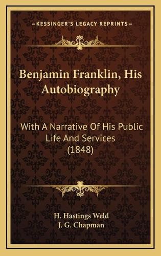Cover of Benjamin Franklin, His Autobiography
