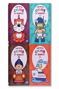 Cover of Navneet Colour by Numbers Book- I to 4 fun colouring with numbers series