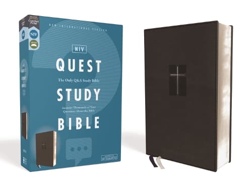 Cover of NIV, Quest Study Bible, Leathersoft, Black, Comfort Print