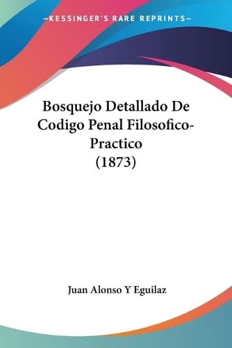 Cover of Bosquejo Detallado De Codigo Penal Filosofico-Practico (1873)
