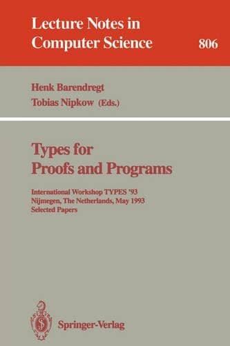 Cover of Types for Proofs and Programs