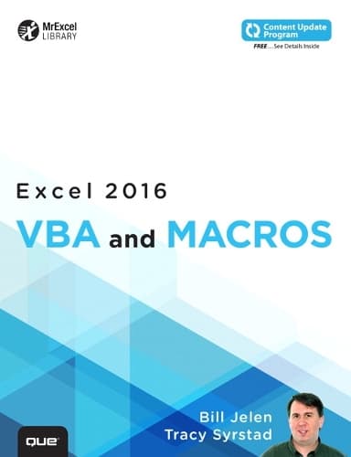 Cover of Excel 2016 VBA and Macros
