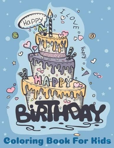 Cover of Birthday Coloring Book For Kids