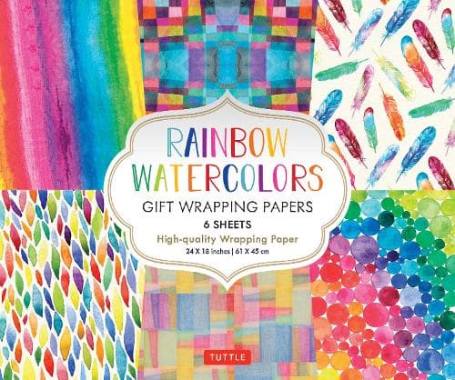 Cover of Rainbow Watercolors Gift Wrapping Papers - 6 sheets: 24 x 18 inch Wrapping Paper