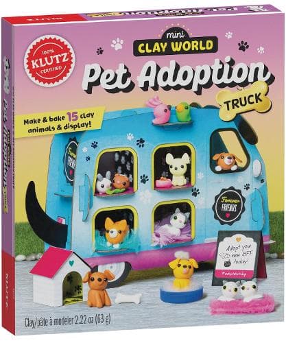 Cover of Mini Clay World Pet Adoption Truck: Make & Bake 15 Clay Animals & Display!(Klutz)