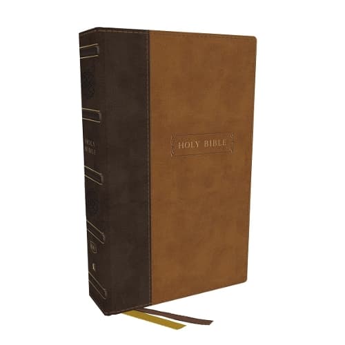 Cover of KJV Holy Bible with 73,000 Center-Column Cross References, Brown Leathersoft, Red Letter, Comfort Print: King James Version
