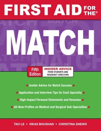 Cover of First Aid for the Match, Fifth Edition