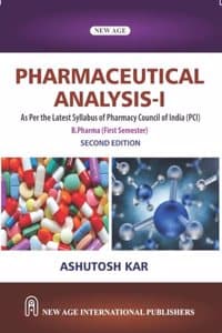 Cover of Pharmaceutical Analysis-I for B. Pharma As Per Latest Syllabus of Pharmacy Council of India (PCI)