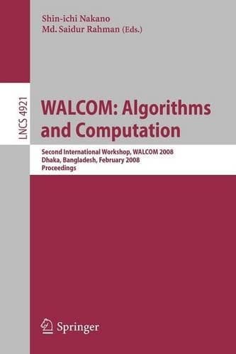 Cover of WALCOM: Algorithms and Computation