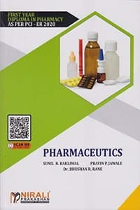 Cover of PHARMACEUTICS (First Year FY Diploma Pharmacy PCI - ER 2020 Syllabus)