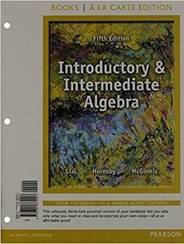 Cover of Introductory & Intermediate Algebra