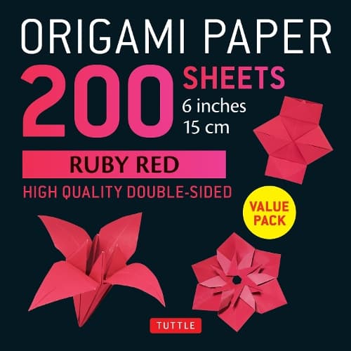 Cover of Origami Paper 200 sheets Ruby Red 6"