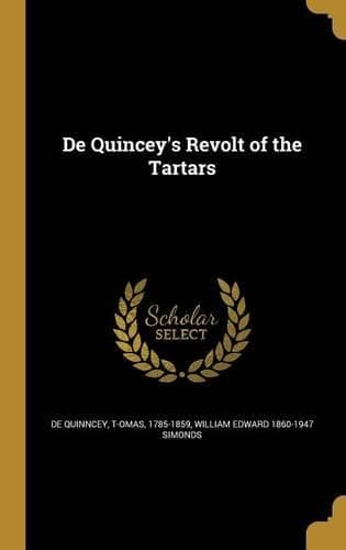 Cover of De Quincey's Revolt of the Tartars