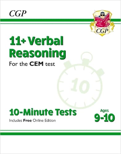 Cover of 11+ CEM 10-Minute Tests: Verbal Reasoning - Ages 9-10 (with Online Edition)