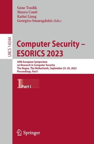 Cover of Computer Security – ESORICS 2023