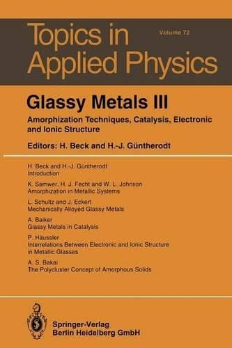 Cover of Glassy Metals III