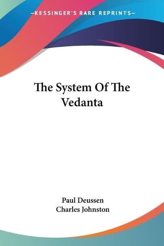 Cover of The System Of The Vedanta