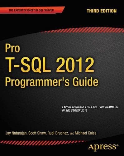 Cover of Pro T-SQL 2012 Programmer's Guide