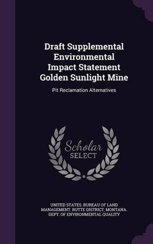 Cover of Draft Supplemental Environmental Impact Statement Golden Sunlight Mine