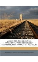 Cover of Menander, the principal fragments, with an English translation by Francis G. Allinson