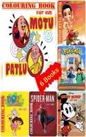 Cover of Colouring Book For Kids ( 6 Books ) | Children Copy Colour The Cartoon Characters | Barbie, Mickey Mouse, Angry Birds, Bal Ganesh